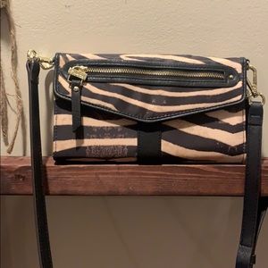 Nicole Miller Zebra Striped Clutch / Crossbody